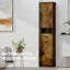 Grande armoire de rangement pour salle de bain avec 2 portes de grange et 1 tiroir, unité de rangement étroite, tablettes réglables, armoire de plancher pour la salle de bain, le salon, le vestibule, la cuisine-2075961973