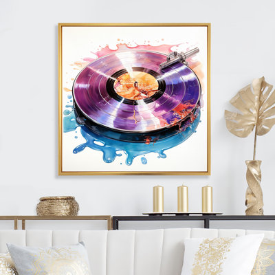 Reproduction de vinyle mauve sur toile