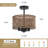 4 - Light 11.81'' Dimmable Drum Rattan Semi Flush Mount Light Natural Rattan Bohemian Pendant With Hand Woven Drum Shade-1234916874