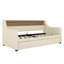 Lit de jour simple avec couchette, lit de jour rembourré avec station de charge et lumières DEL, beige-331596947