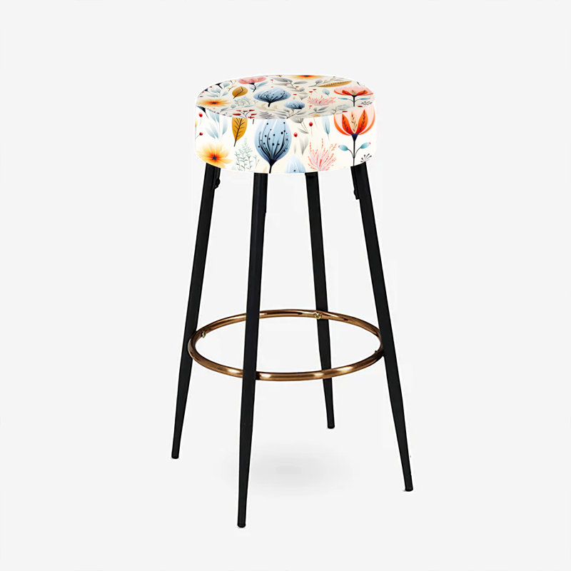 Ensemble de 2 tabourets de bar Soft Pastels Flower Accents