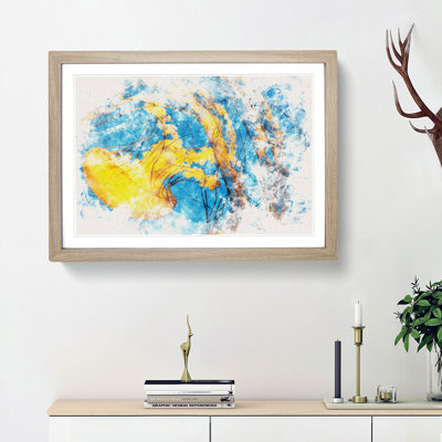 Yellow Jellyfish Watercolour - Framed Print