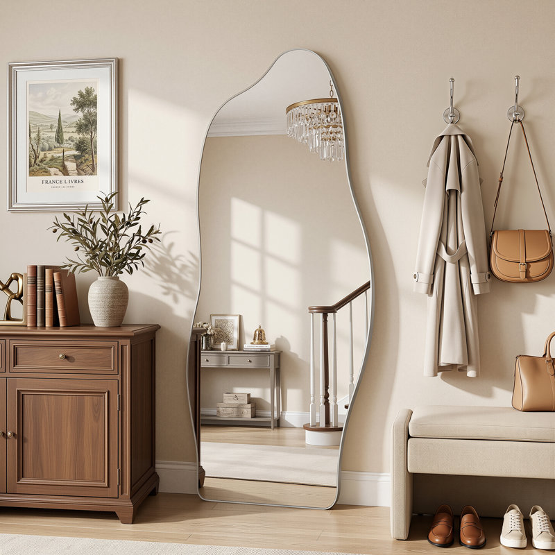 Miroir pleine grandeur Dreamy Cloud, Argent argent, 68 po x 26 po