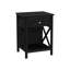 Table d'appoint à 2 niveaux avec placage noir, rangement et tablette inférieure, transitionnel pour les espaces de vie de la chambre à coucher 2 rangements en placage, table de chevet ou pièce idéale