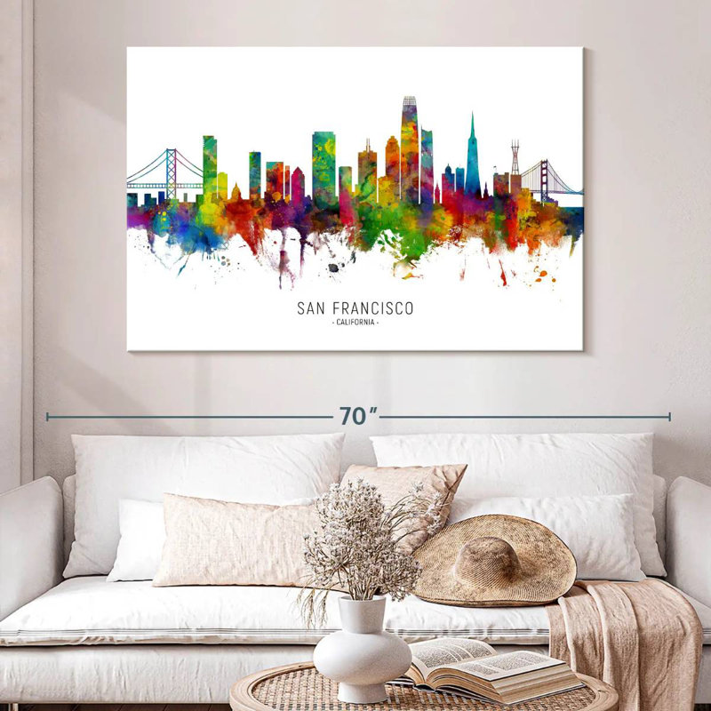 Vue sur la ville de Sireci, San Francisco, Californie IV, H 34 po x l 51 po