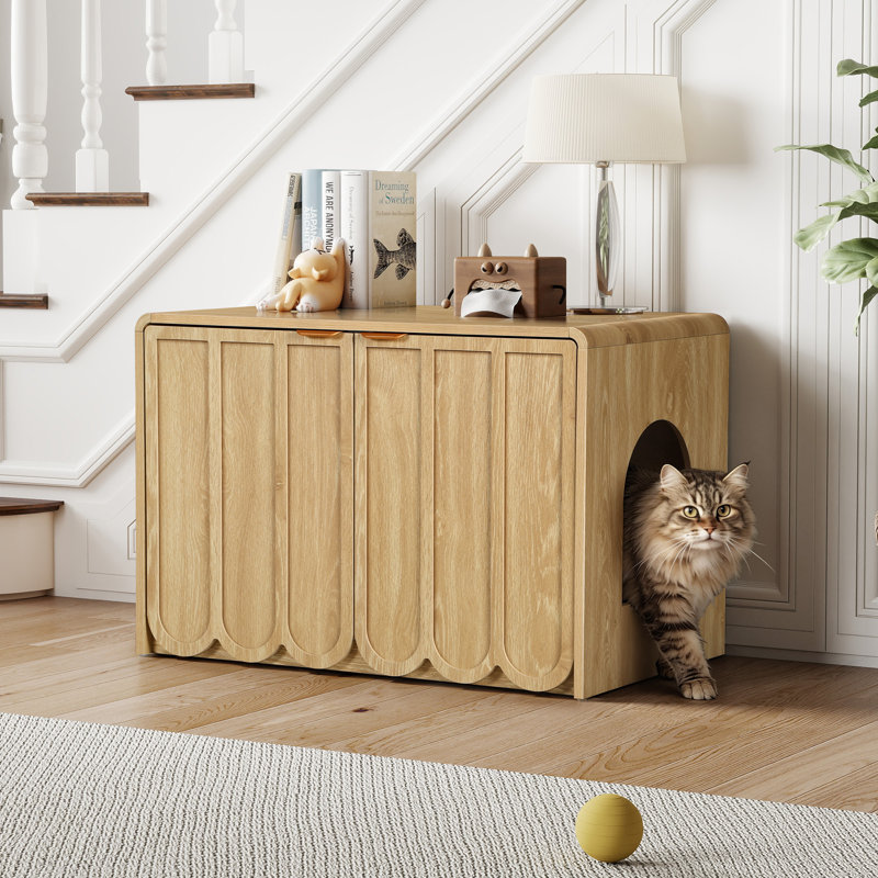 Enceinte de litière en bois, Natural