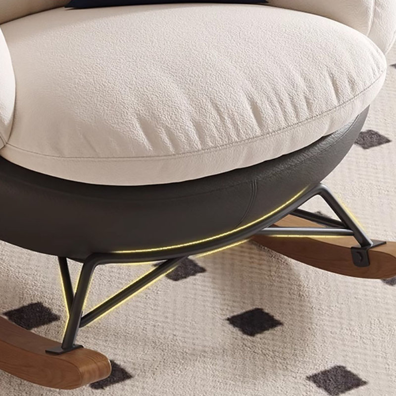 Chaise berçante moderne et simple en escargot, Blanc cassé