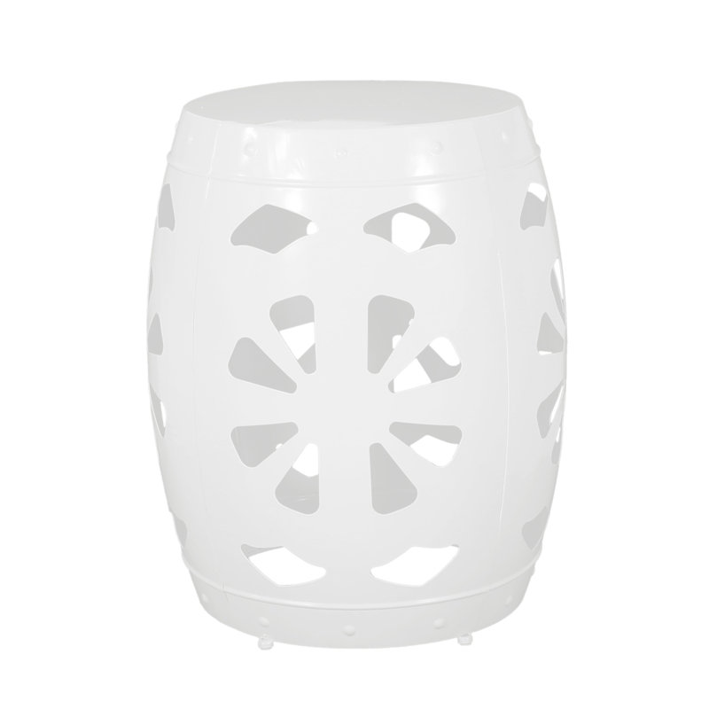 Metal End Table -Large, White