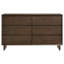 Commode 6 tiroirs Glenwood brun chaud