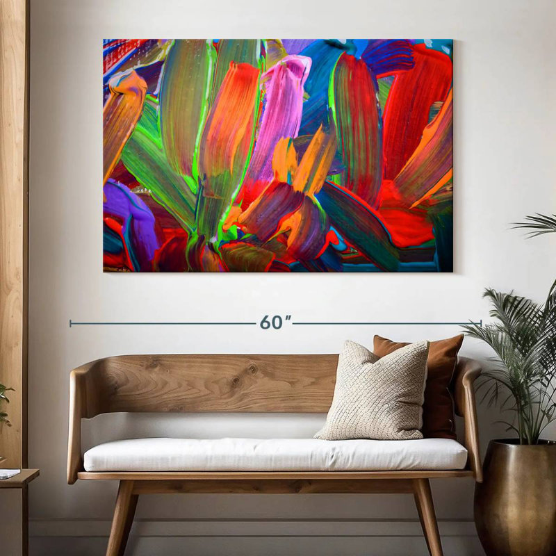 Rayures de couleur abstraite Avery, H 34 po x l 51 po