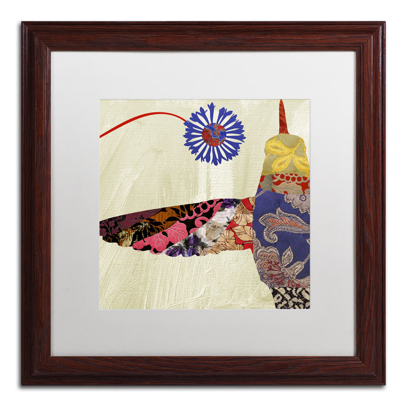 «Hummingbird Brocade I» par Jadaya, impression encadrée, blanc, H 16 po x l 16 po x P 0,5 po