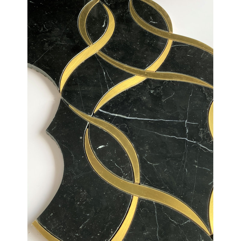 Water Jet 20" x 13" Marble Mosaic Tile