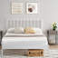 Base de lit plateforme en métal robuste avec tête de lit, rangement sous le lit de 12,6 po, support de lattes en métal robuste, sans sommier tapissier, blanc-2047089100-2047089105