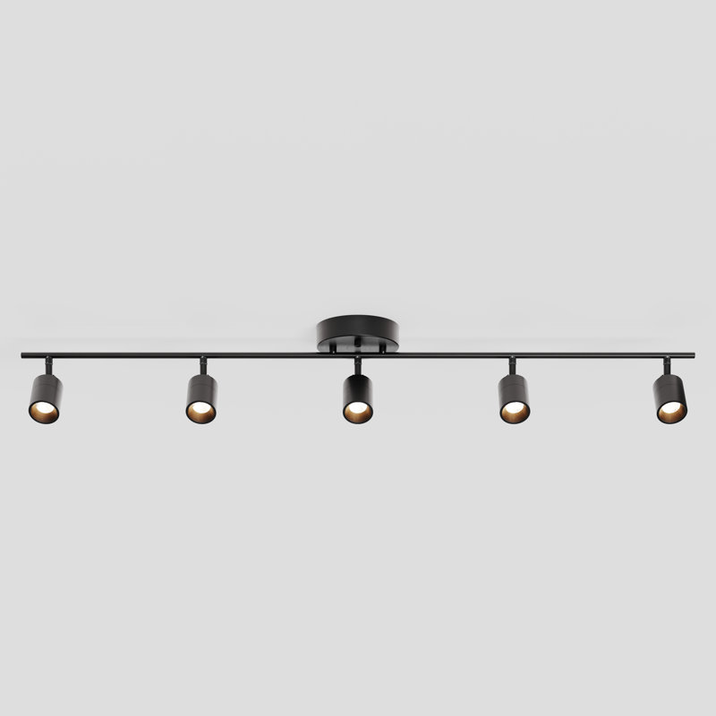 Éclairage sur rail à DEL intégré à 5 lumières Shura avec têtes rotatives, ensemble d'éclairage sur rail 4 pi., 3000k, 2450 lumens