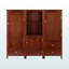 Ensemble de rangement modulaire 3 pièces Dominguez au fini noyer, H 47,19 po x l 51,87 po x P 15,64 po Dominguez