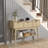 Fluted Console Table With 3 Drawers And Open Storage Shelf, Console Sofa Table For Living Room-1941142485