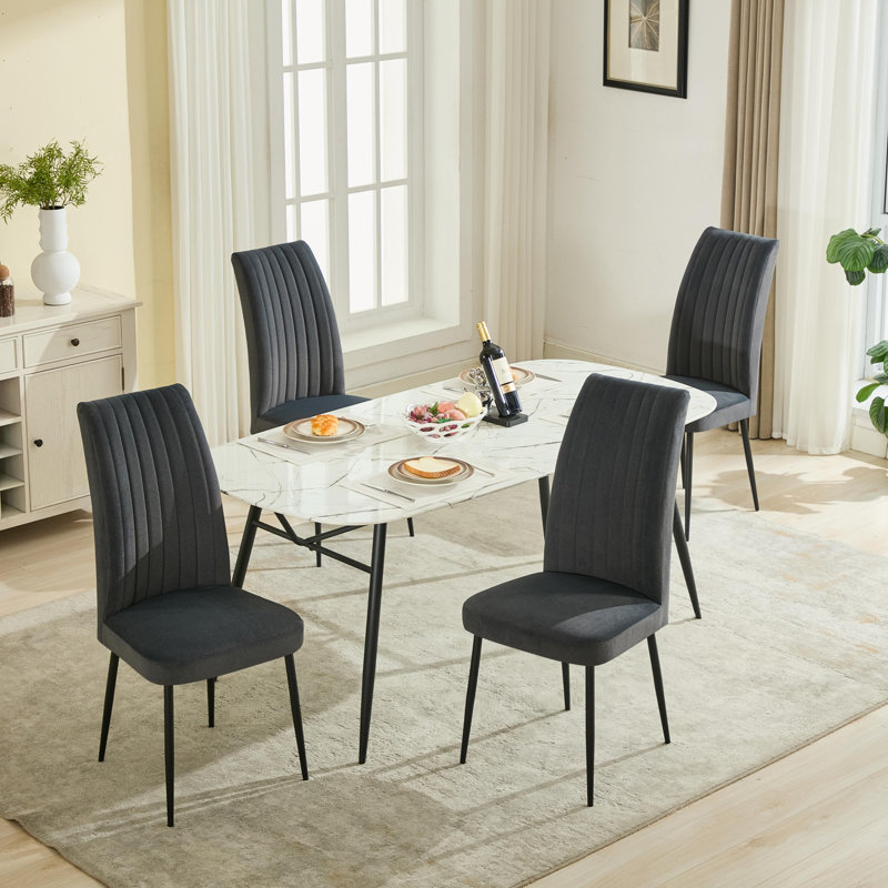 Chaise de salle à manger de style minimaliste, Gris foncé