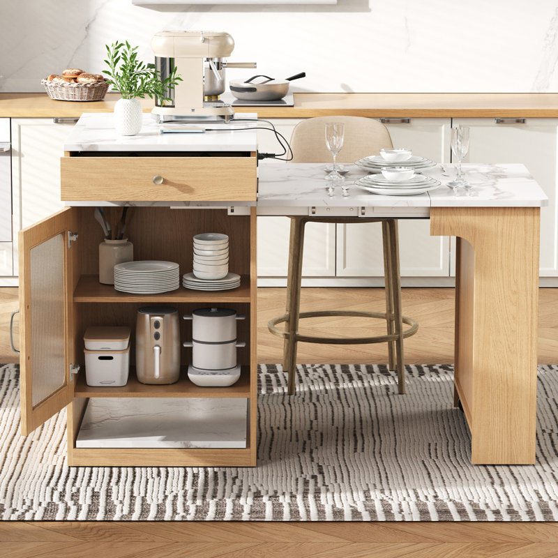 71 cm W Kitchen Island with, Natural