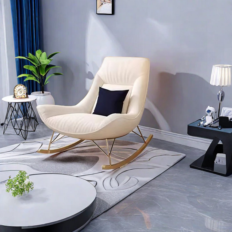 Chaise berçante Home, Crème