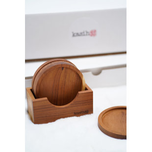 Hand Turned Teak Wood Coasters