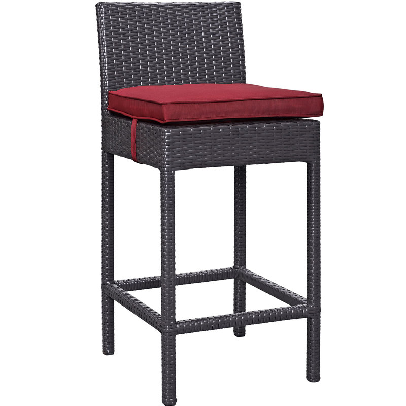 Chaise de patio avec coussin Convene, Espresso et rouge