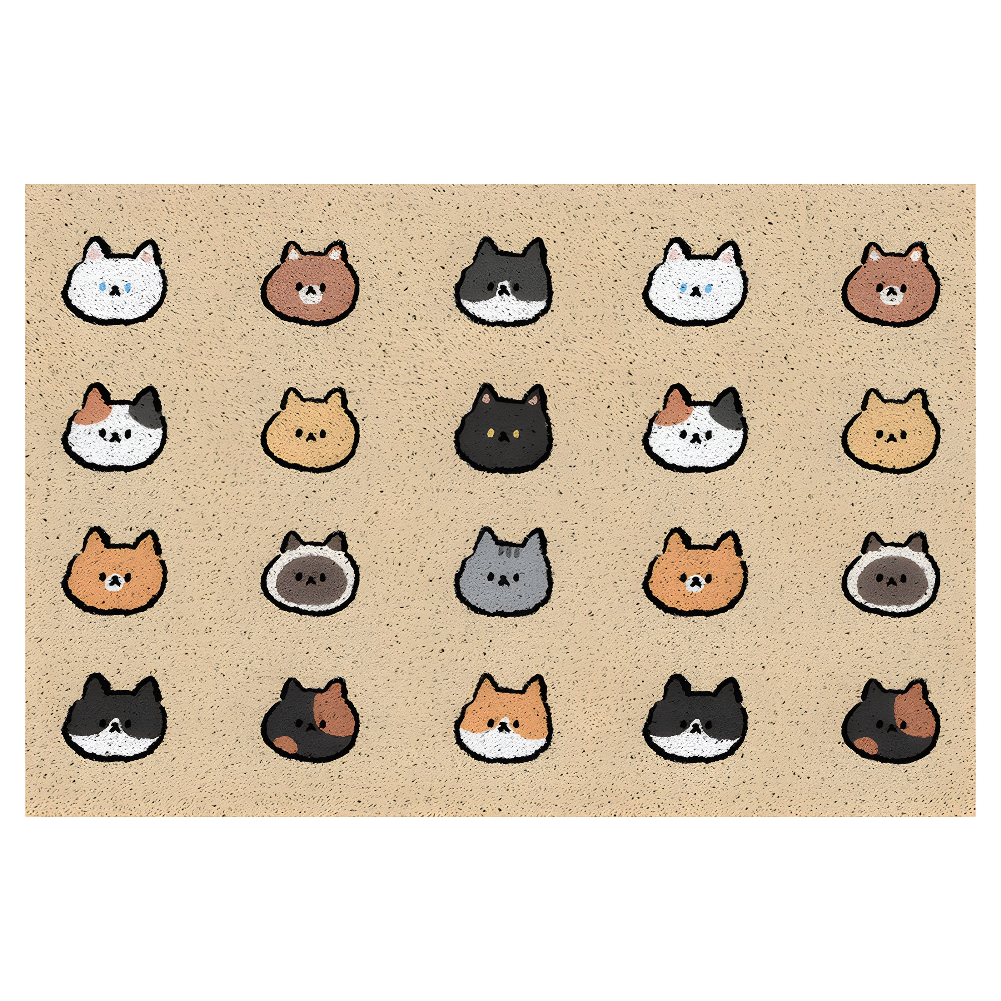 JUNMIN Paw Print Pet Mat PVC Cat Litter Mat Rubbing Mat Pet
