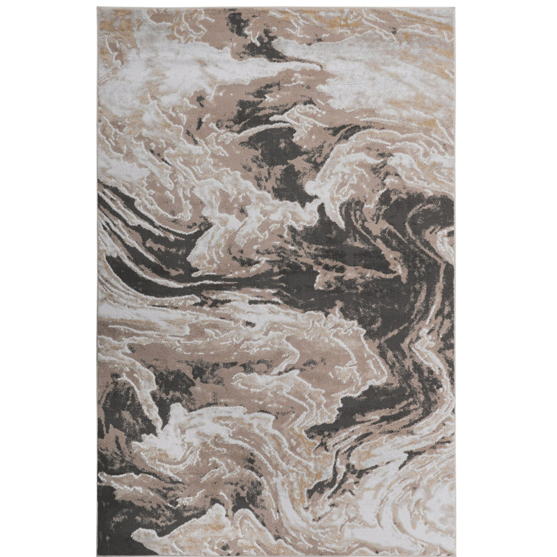 Tapis tissé et tissé brun 5 x 7 L.