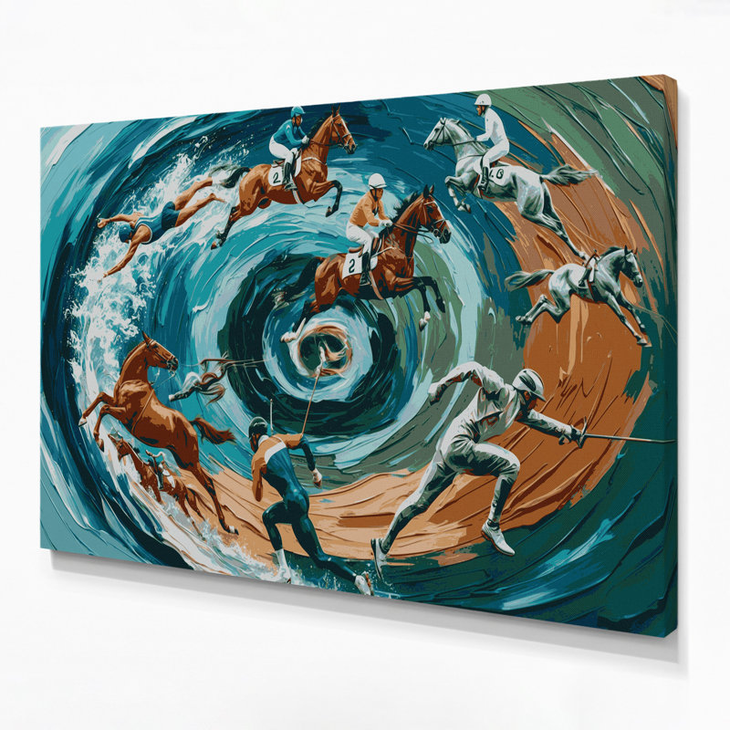 Art mural sur toile Sports Pentathlon, H 16 po x l 20 po