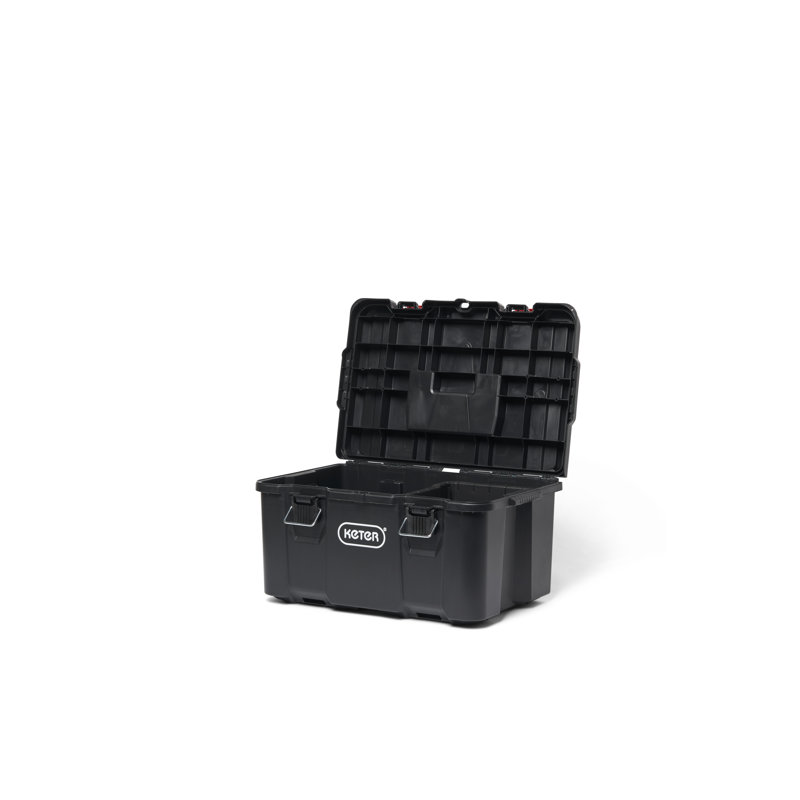Black Resin Rolling Tool Box System with Modular Storage