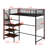 Twin Size Loft Metal Bed With Built-In Charging Station And LED Light-1196368472