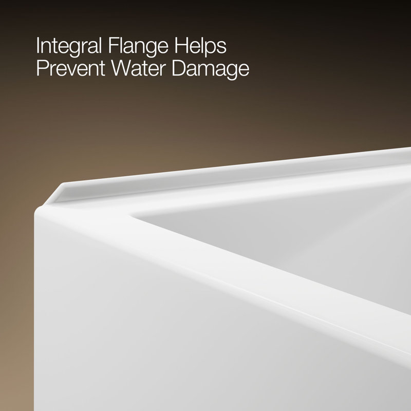 Underscore 60" x 32" Rectangular Alcove Soaking Bathtub with Integral Apron, Right