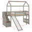 Lit mezzanine avec deux tiroirs et glissade-345243895