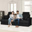 Modern Oversized 261Cm Sectional L-Shaped Corduroy Compression Sofa With Storage Pockets-1139642739