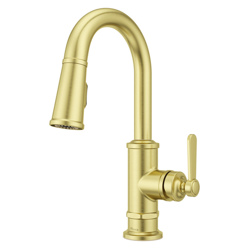 Pull Down Bar Faucet, Brushed Gold