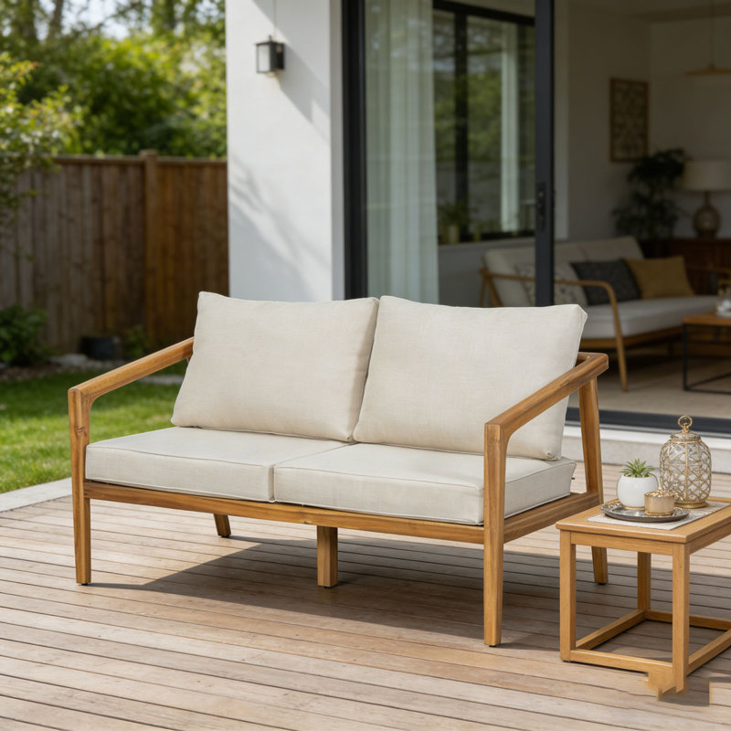 Canapé d'extérieur en bois pour causeuse
