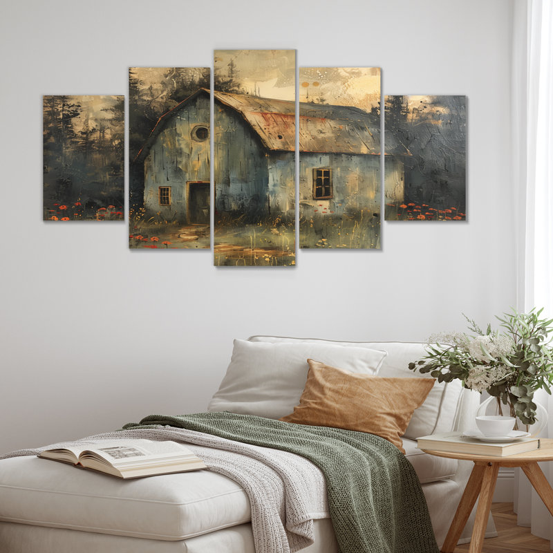 Ensemble de reproductions d'art murales grises et rouges