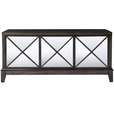 Meuble télé avec miroir, brun, plan ouvert à aire ouverte, téléviseur de 50 à 59 po, console chic, pouvant accueillir des téléviseurs, fabriqué