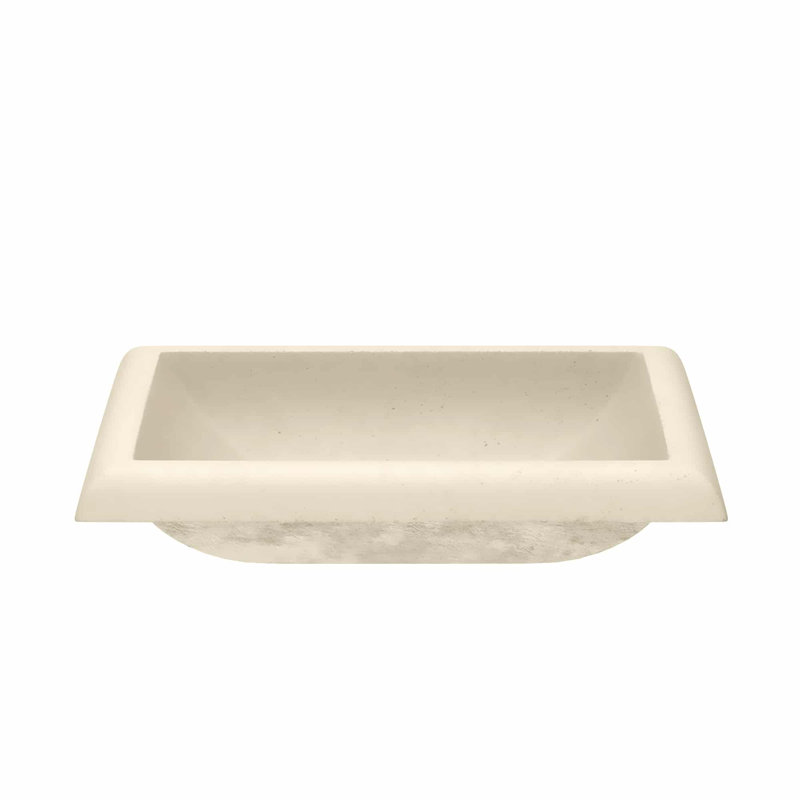 NativeStone Handmade Rectangular Drop-in Bathroom Sink, Sand