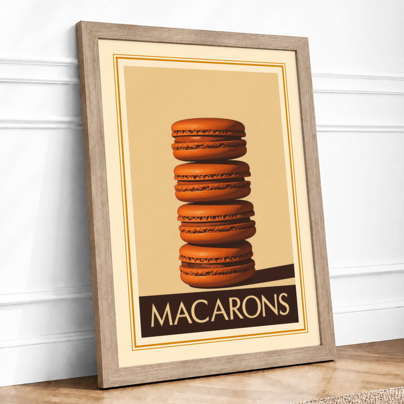 Stacked Macarons Art Deco - Framed Print, A1 - 84.1 x 59.4 cm, Oak