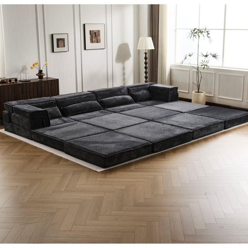 Surdimensionné convertible en mahjong, 4 places, molleton circulaire, sans assemblage, pour la compression de jeu, rembourrage élevé, siège de serre modulaire
