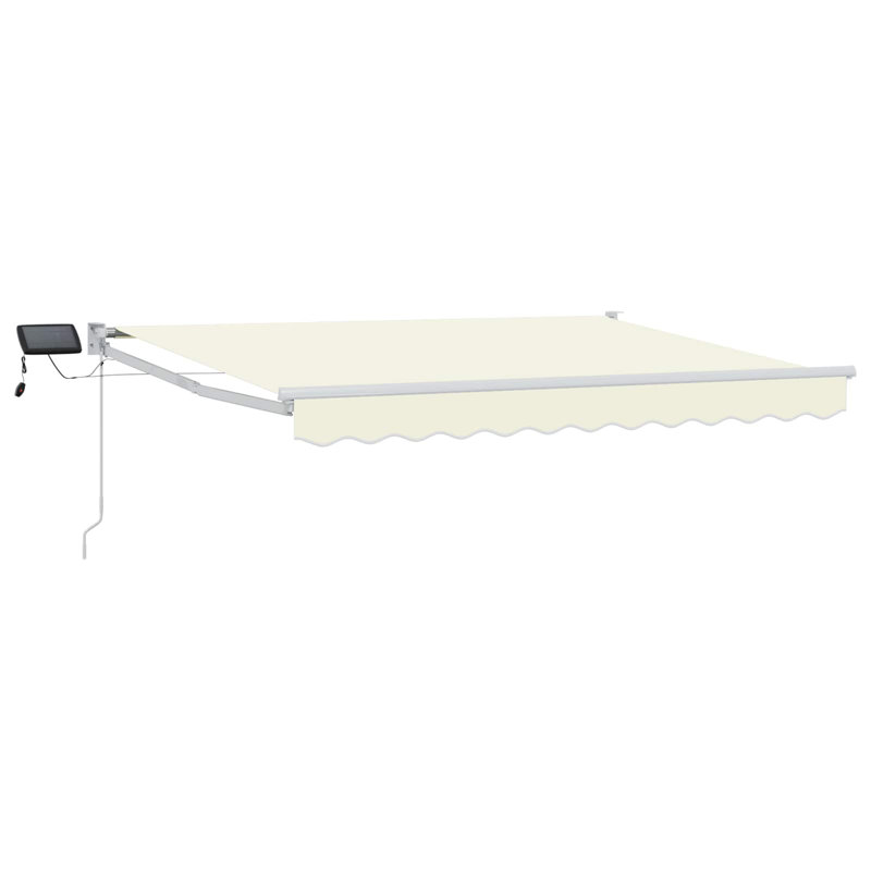 VidaXL Polyester Cover Retractable Patio Awning, 165cm H x 300cm W x 200cm D, Cream/White