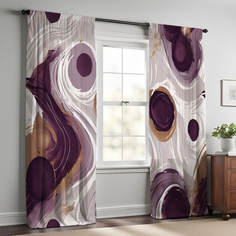 Paire de rideaux semi-transparents en polyester Elestine, L 20 po x L 61 po