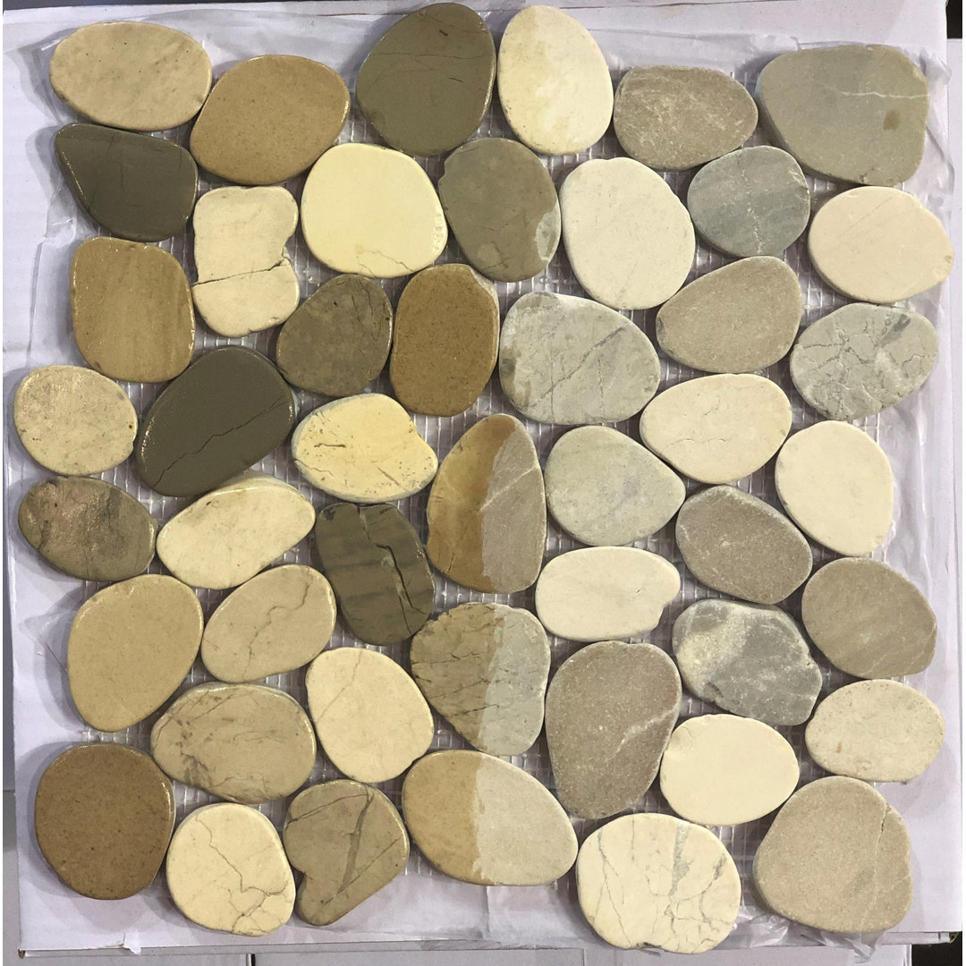 Random Sized Natural Stone Mosaic Tile in White Luxsurface