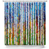 Celentano Autumn Birch Trees I Single Shower Curtain