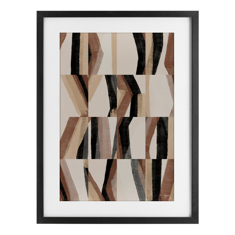 «Neutral Abstract Kit», reproduction encadrée sous verre, design par 1x, H 23 po x l 17 po, Cadre noir minuit