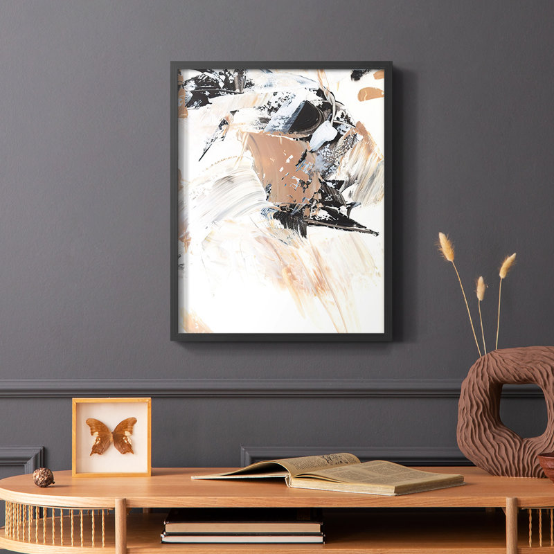 Ruckus II, reproduction encadrée - bois massif, Noir, H 28 po x l 22 po