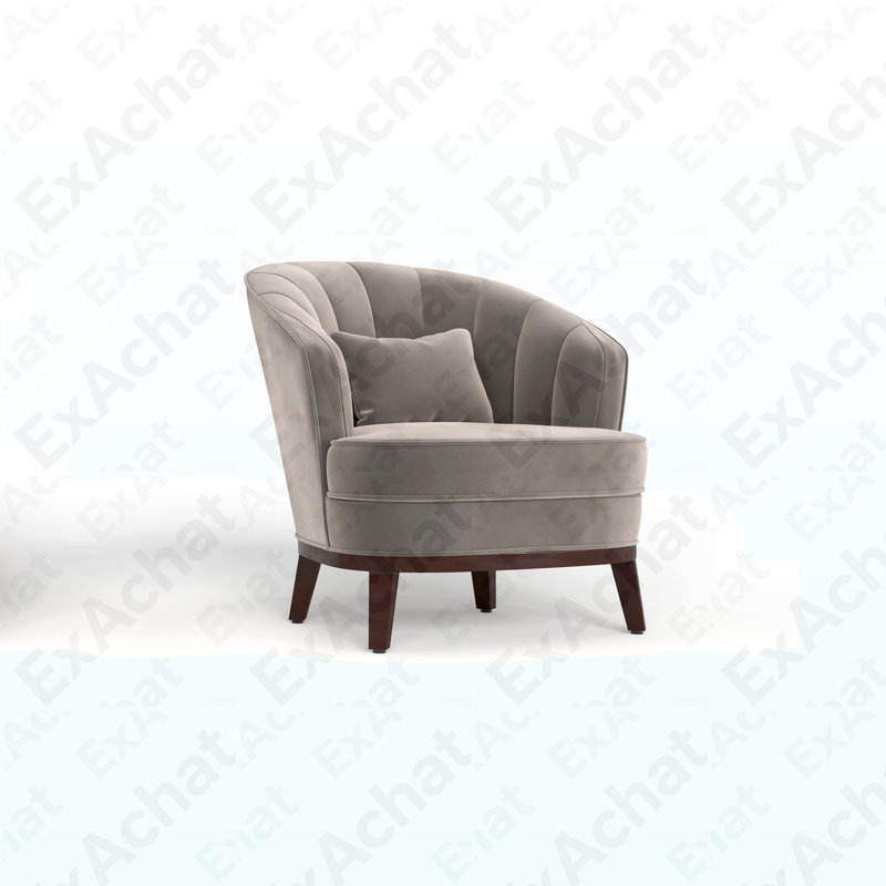Fauteuil d'appoint rembourré Ava, Gris
