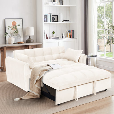 Canapé-lit convertible en velours avec canapé-lit, futon multifonctionnel pour les petits espaces de vie et les chambres d'amis