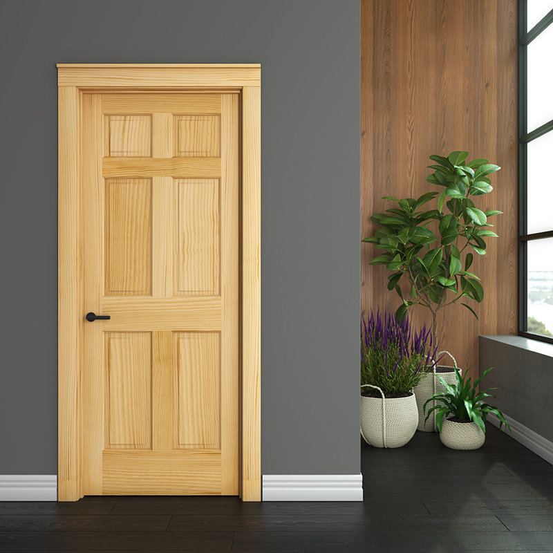 80" x 28" Unfinished Clear Pine 6-Panel Solid Wood Door