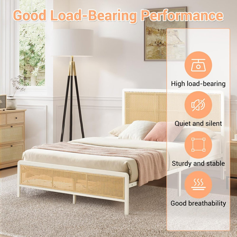 Full Size Bed Frame, Easy Assembly Space Saving
